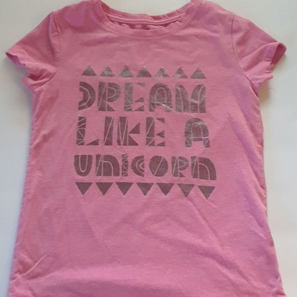 CAT & JACK Dream Like A Unicorn Tee Pink Small 6